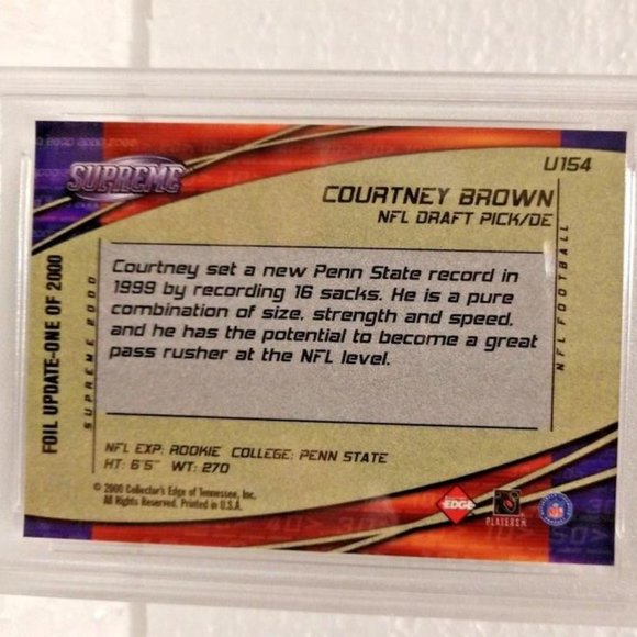 2000 Collector's Edge Supreme #U154 COURTNEY BROWN ROOKIE UPDATE NM-MT 8 - Picture 6 of 9